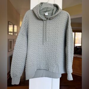RBX Women’s Large Quilted Sage Green Hoodie Sweater Fall Winter Cozy.